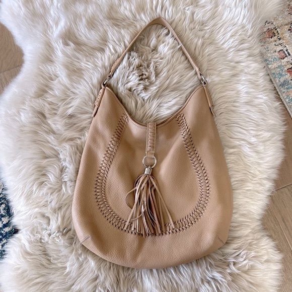 Lauren Ralph Lauren “Indian Cove” Leather Hobo Bag in Sandstorm Beige Leather - Picture 4 of 16